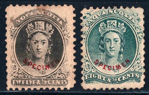 Nova Scotia 1860s, Specimen, Queen Victoria, 8½c and 12½c