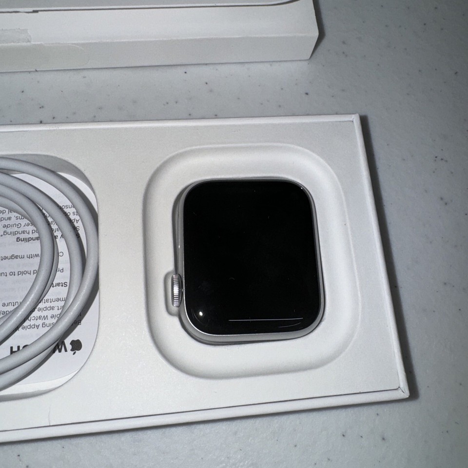 Apple Watch SE 2nd Gen 40mm Silver Aluminum Case Storm Blue Sport Band