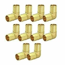 3/4"in PEX X 90 Degree Elbow Barb Pipe Fitting Plumbing Lead Free Brass Pack 10