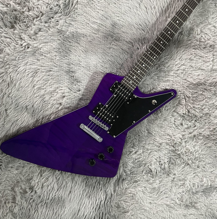 Custom Electric Guitar EX In Blue Open Pickups Chrome Hardware