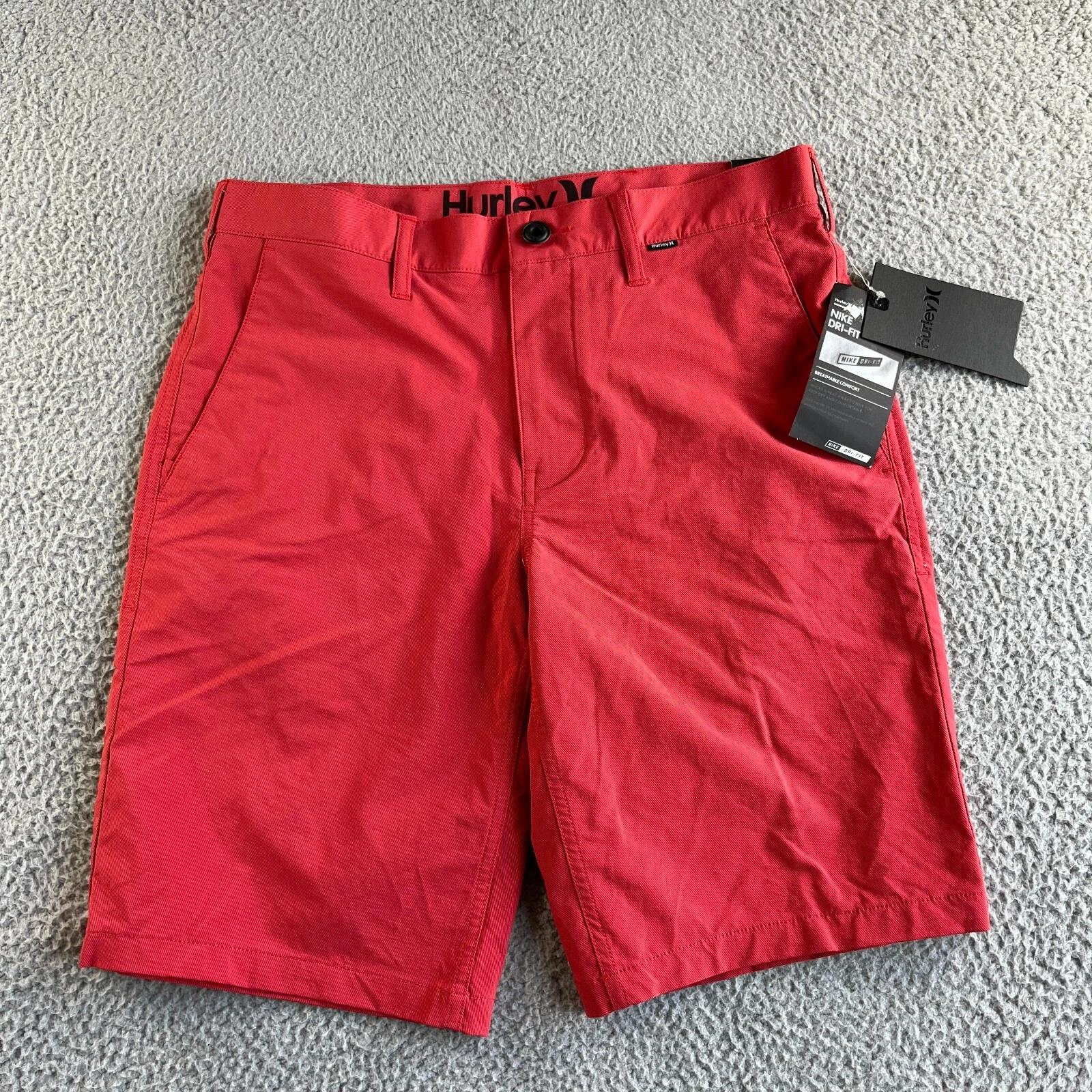NEW Hurley Shorts Mens 30 Red Nike Dri-Fit Tech Hurricane Stretch Golf Outdoor