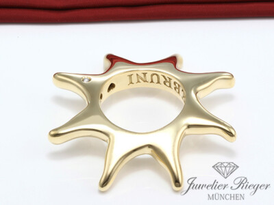 Pasquale Bruni Anhänger Sonne Gelbgold 750 ca. 32,3 gr Diamanten Brillanten Gold