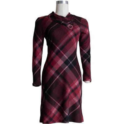 Connected Apparel Womens Plaid Knit Midi Dress BHFO 4470