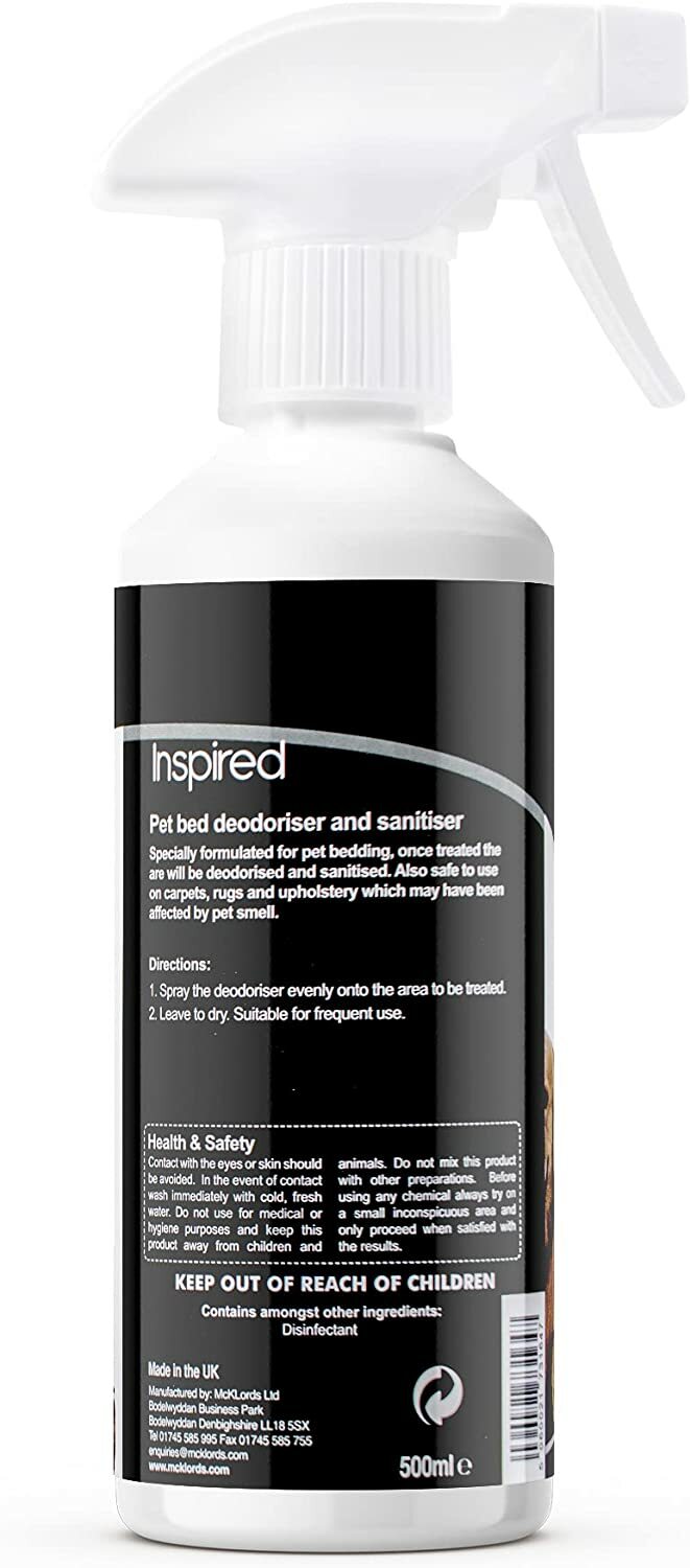 Pet Bed Deodoriser and Sanitiser Spray Inspired 500ml Formulated for