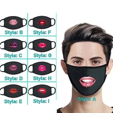 Ahegao Colorful Lips Anime Cartoon Inspire Expression Handmade Face Mask New