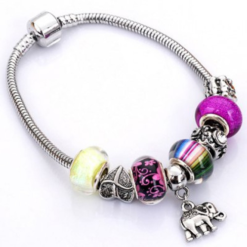EPIC FASHION- Trendy Flower Elephant Butterfly Bead Bracelet - Picture 3 of 7