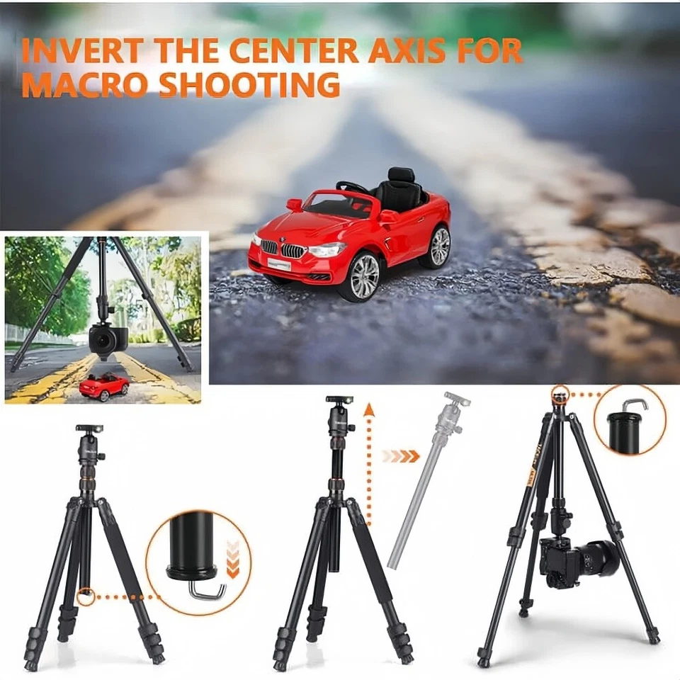 Trípode de 81 pulgadas con monopie, adecuado para teléfono inteligente y cámara DSLR, disparo de 360 ° Foto 4 de 4