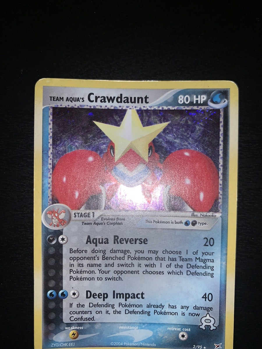 【希少】アクア団のシザリガー 2/95 TEAMAQUA's Crawdaunt Team Aqua's Crawdaunt 2/95 Holo Foil Rare Pokémon TCG Team Magma
