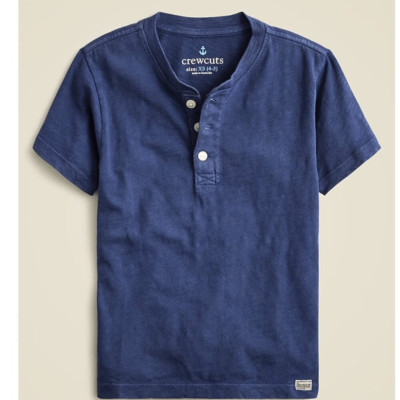 Crewcuts Kids' short-sleeve garment-dyed henley Size 8-9 Medium
