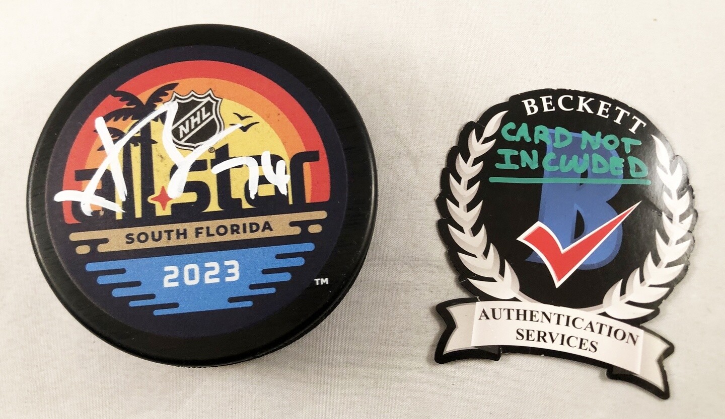 Juuse Saros Signed 2023 All Star Hockey Puck Nashville Predators Beckett BAS ... 