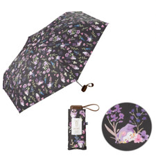 Sanrio KUROMI Mini Folding Umbrella  Watercolor Flower  Japan NEW