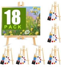 72 PCS Professional Painting Set with Easels, 6 PCS Wood Easels,6 Packs of 60
