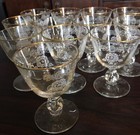 Antique Etched ROSES MID-CENTURY Gold Rim Glasses. Pristine Condition Set Of 4 — photo 7