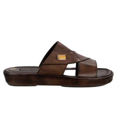 DOLCE & GABBANA Leder Slide Sandalen Schuhe MEDITERRANEO  display picture 1
