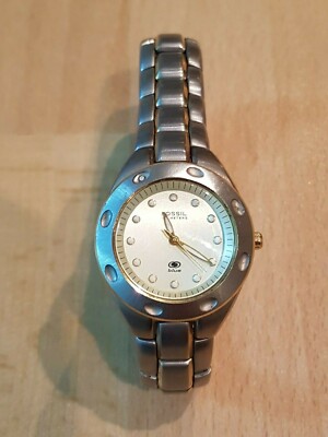 Fossil Blue AM-3304 Two-Tone Stainless Steel Watch – 100M Water Resistant Fossil #AM-3304 Two Tone Quartz Analog womens watch new  main image 2