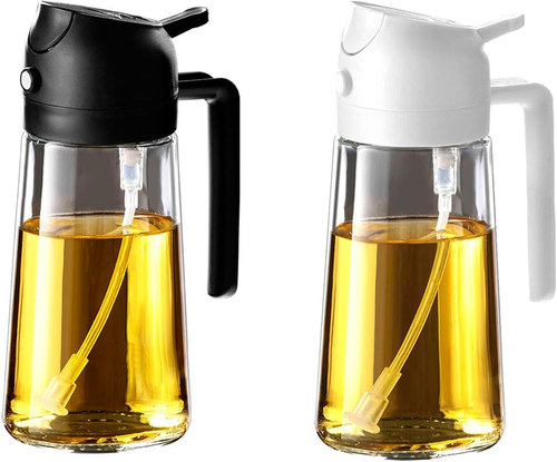 16Oz/470Ml Olive Oil Sprayer for Cooking - 2 in 1 Olive Oil Dispenser for Kitche