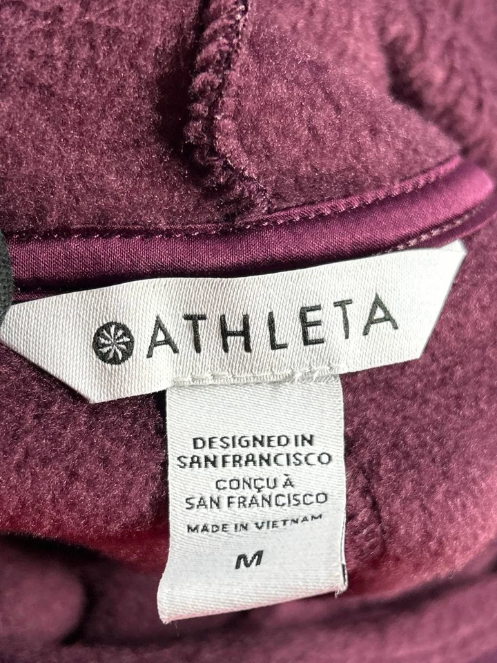 Suéter polar Athleta para mujer mediano púrpura cuello alto Foto 3 de 4