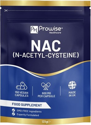 NAC N-Acetyl-Cystein 600mg | 150 Kapseln | Vegan 150 Stück (1er Pack) 