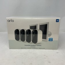 Arlo 2K Essential Outdoor Camera 2nd Gen, 4 Cameras and 2 Solar Panels, White