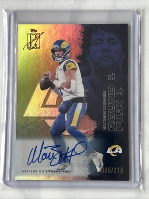 Topps 2025 Signature Class Matthew Stafford Rams Round Pick 1 Auto #32 /275