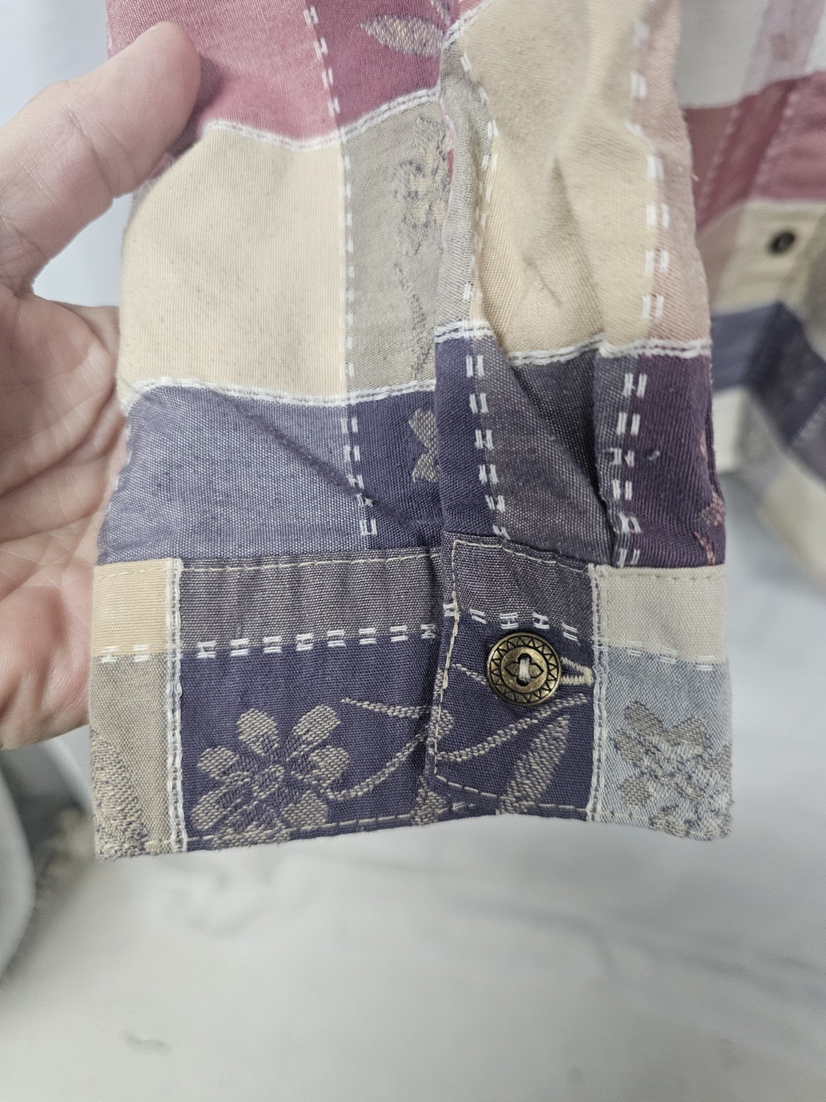 Alfred Dunner Blouse Patchwork Button Up Floral B… - image 4