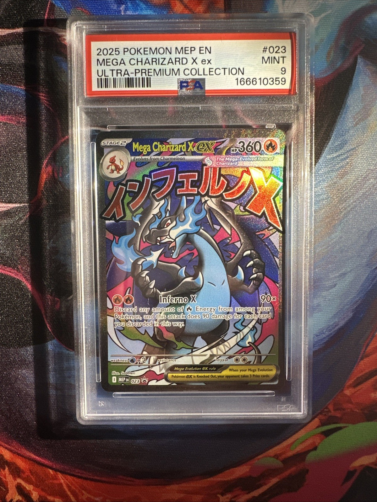 2025 Pokémon MEP EN Mega Charizard X ex Ultra Prem Coll #023 PSA 9 MINT