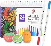 Acrylstifte 24 Farben Wasserfest Steine Bemalen Kreativ