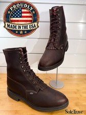 Justin 761 USA Made Briar Pitstop Leather Lace Up Work Boots Men 14EE