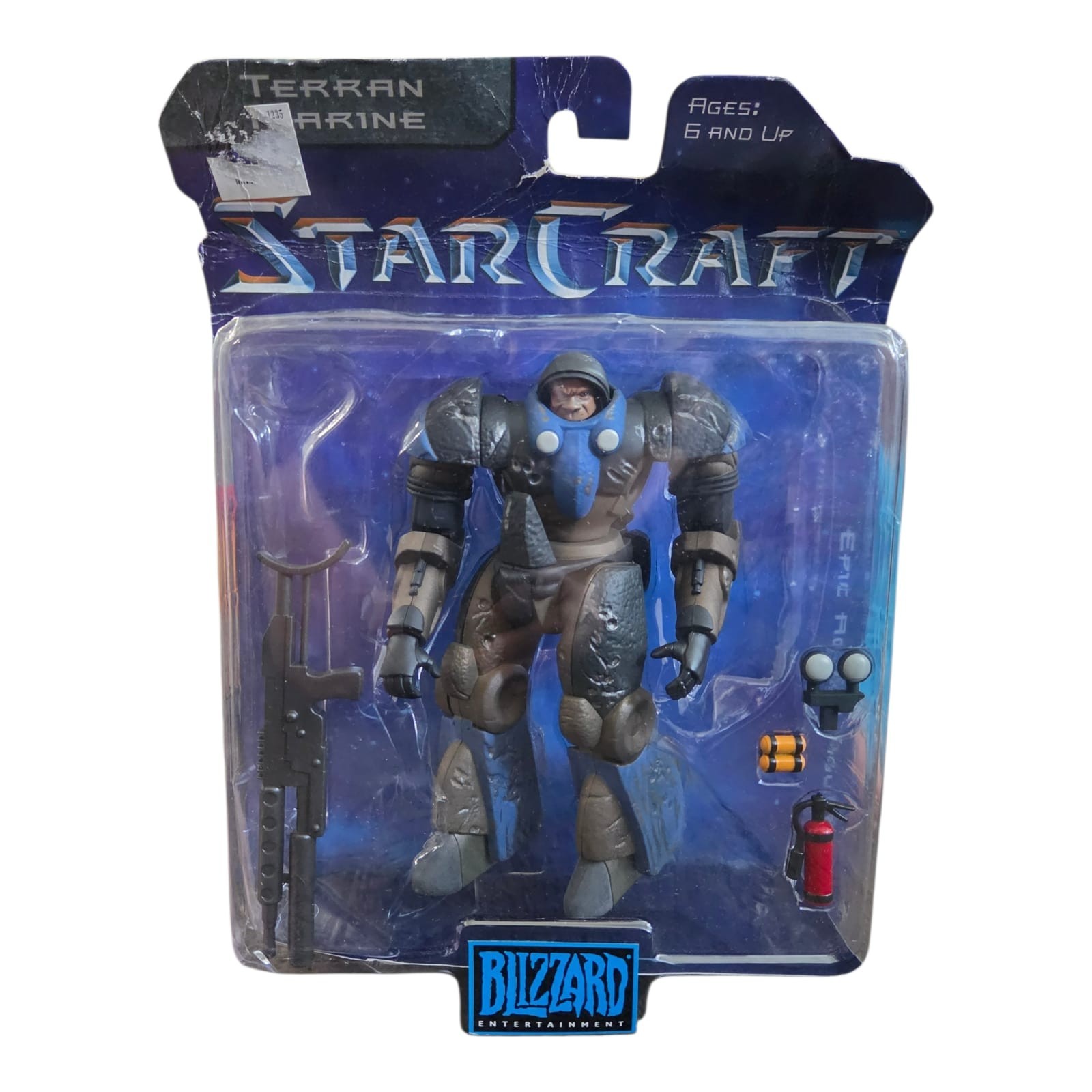StarCraft Terran Marine Action Figure Blizzard 1998 Sealed NIB Shelf Wear Rare