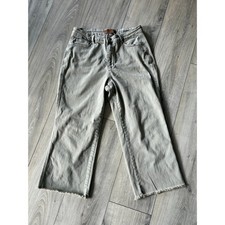 Judy Blue Green Wide Leg Jeans Women  s Size 16W High Rise Raw Hem Stretch