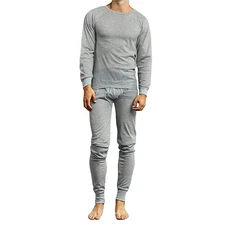GALAXY BY HARVIC 2-PIECE LIGHTWEIGHT THERMAL SET - SIZE: MEN M - HEATHER GRAY
