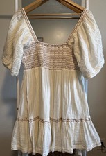 Free People Mini Babydoll Dress Womens XS Flowy Boho Country Cottage S
