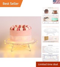 12inch Clear Round Cake Stand with String Lights