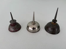 3 SMALL ANTIQUE OIL CANS SEWING MACHINE   - FREE SHIPPING