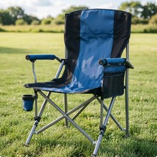 Portable Folding Camping Chair Heavy Duty w/ Armrests Beach Fishing Picnic