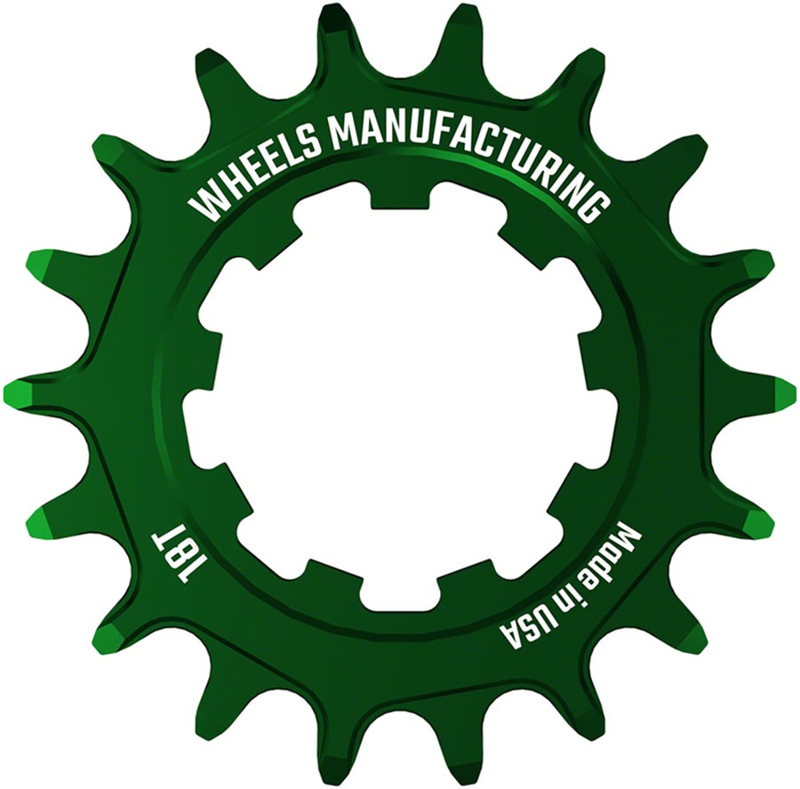 Wheels Mfg SOLO-SPEED 18T Aluminum Green Cog for SOLO-XD - SOLO-SPLINE Single 9590₽