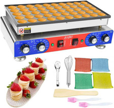 SICHI Mini Máquina para Panqueques - 50 Piezas Mini Máquina para Panqueques Holandesa con Antiadherente y Quic