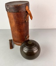 Vintage 1940 Taylor-Rolph London Lawn Bowling Ball w/ Leather Cas