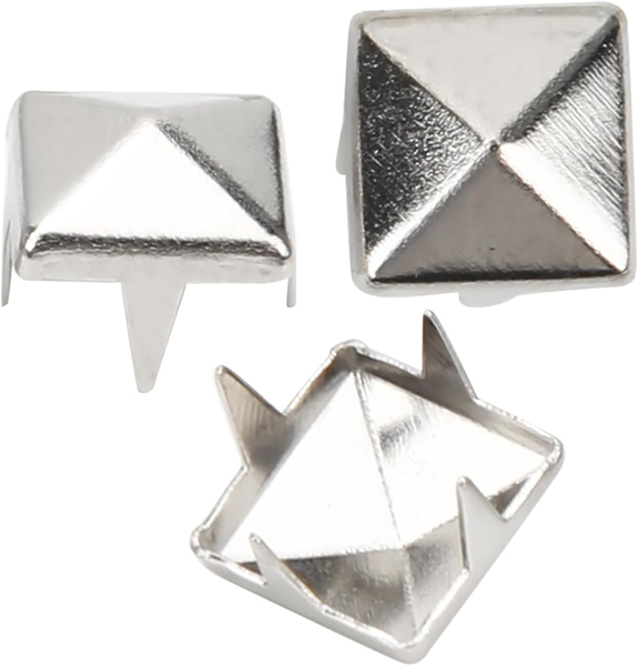 400 SäTze Vier Backen Vierkant Spike Nieten, DIY Leder Spike Nieten Quadratische-image
