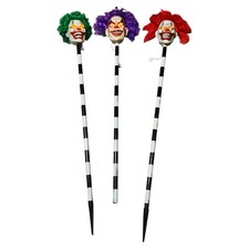 Clown Heads Light Up eyes Decor Halloween Yard Sign Garden Stakes Outdoor Lawn