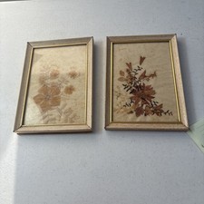 Two Vintage Framed Pressed Flower Pictures