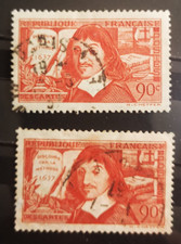 timbre FRANCE 1937 N°341 et 342 René Descartes oblitérés