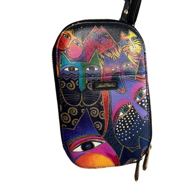 Laurel Burch Faux Leather Monarque Cat Print Crossbody Bag