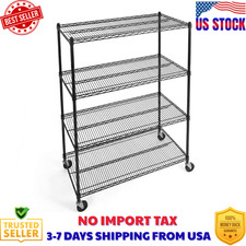 4-tiers Metal Storage Rack Wire Shelving Unit Heavy Duty Storage Shelves 4-tiers Metal Storage Rack Wire Shelving Unit Heavy Duty Storage Shelves