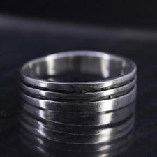 size 6, vintage Mexico sterling silver 925 handmade ribbed band ring
