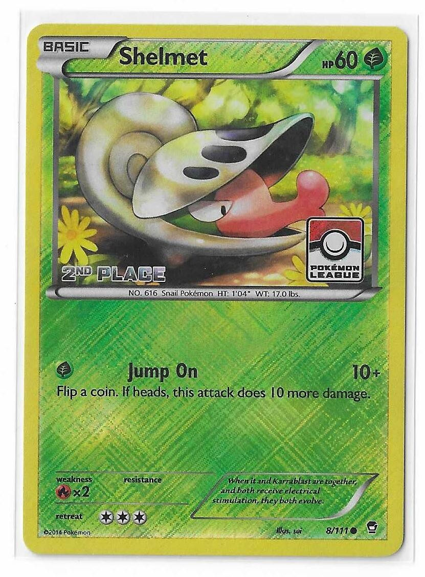 Shelmet 8/111 2nd Place League Stamped Promo Furious Fists XY Pokemon TCG NM