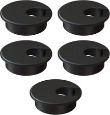 Desk Grommet 2 Inch 50 mm Pack of 5-Black ABS Plastic Cable Hole Cover to Arra