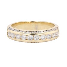.99ctw Round Cut Diamond Channel-Set Wedding Band Ring 14k Yellow Gold Size 7.5
