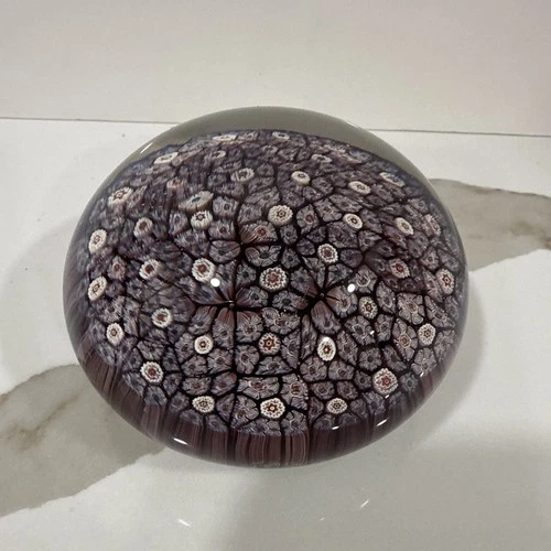 Vintage Large Murano Concentric Millefiori Paperweight 4”