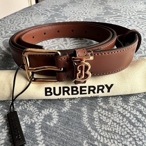 BURBERRY GÜRTEL LEDER BRAUN HELLBRAUN TB THOMAS BURBERRY MONOGRAMM LOGO DAMEN GRÖSSE LARGE